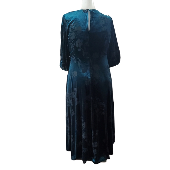 Calvin Klein Floral Velvet Faux Wrap Maxi Dress - Picture 2 of 10